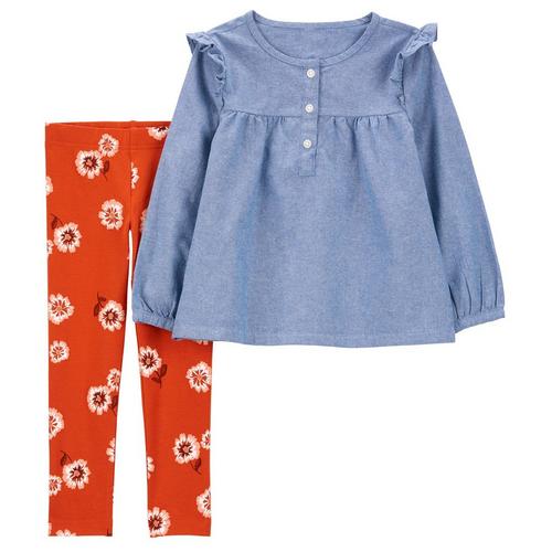 Baby Girls 2pc. Long Sleeve Button Tops Pants