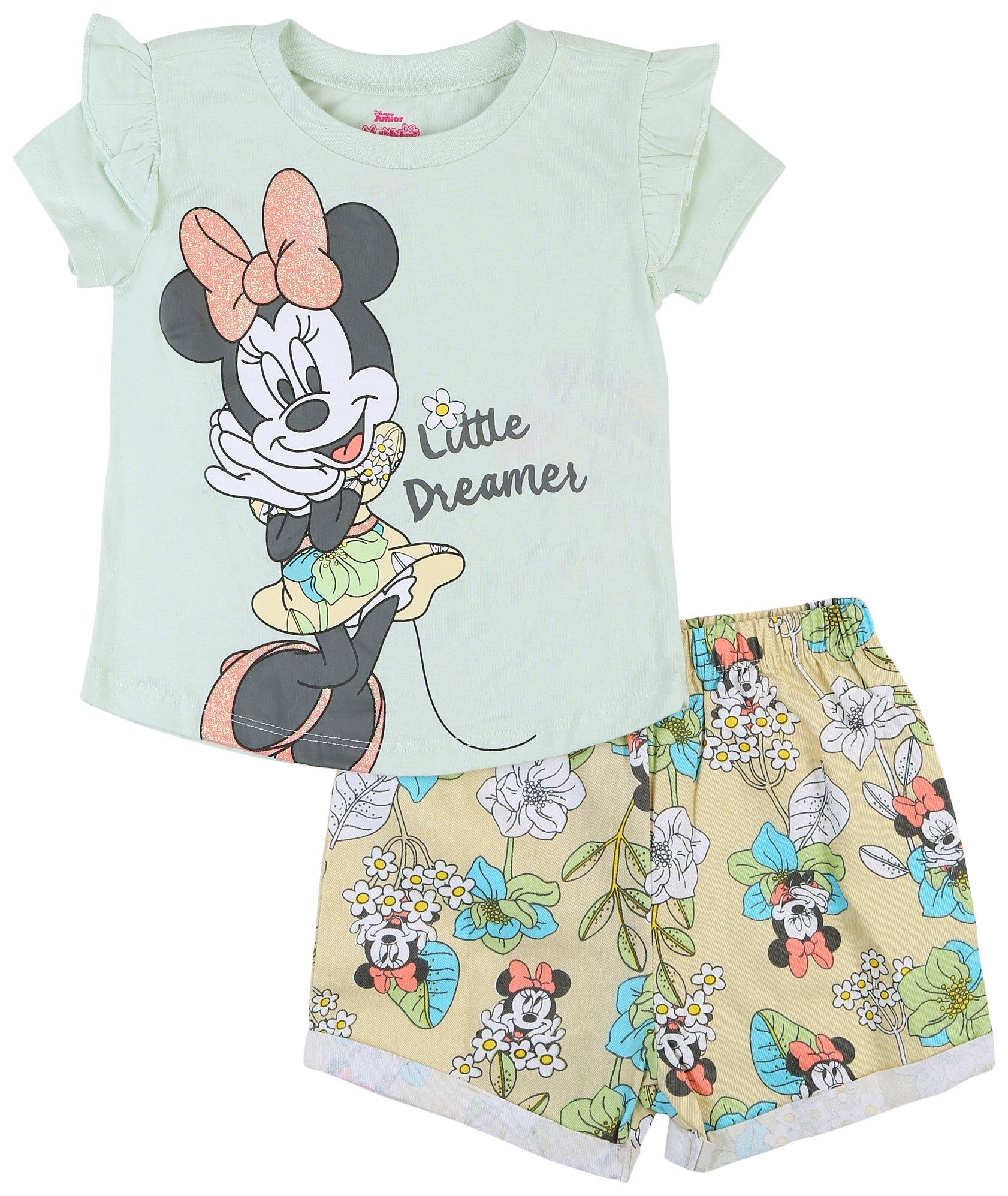 Minnie Mouse Baby Girls 2 Pc. Short Sleeve Top Short Set