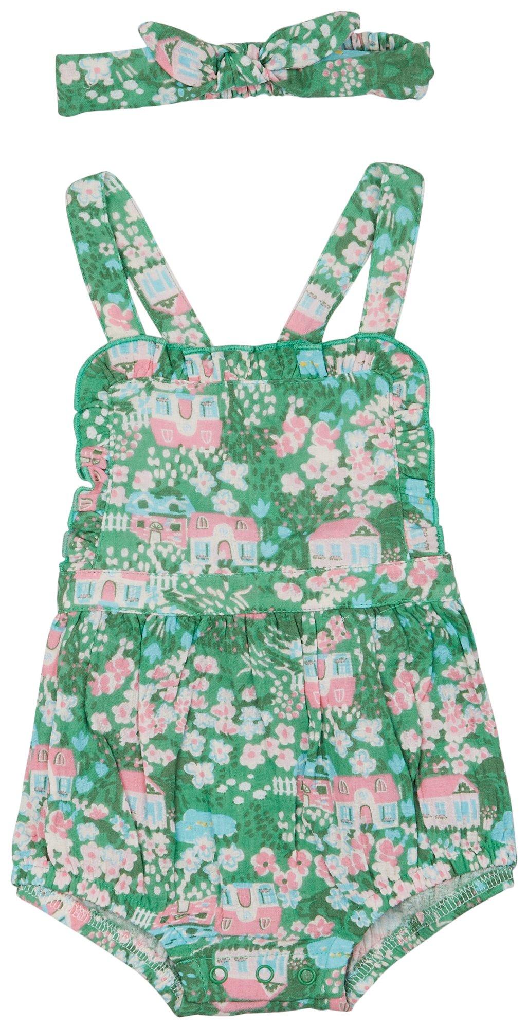 Baby 2-pc. Girls Floral  Romper Set