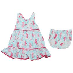 Baby Essentials Baby Girls 2-pc. Seahorse Dress Set