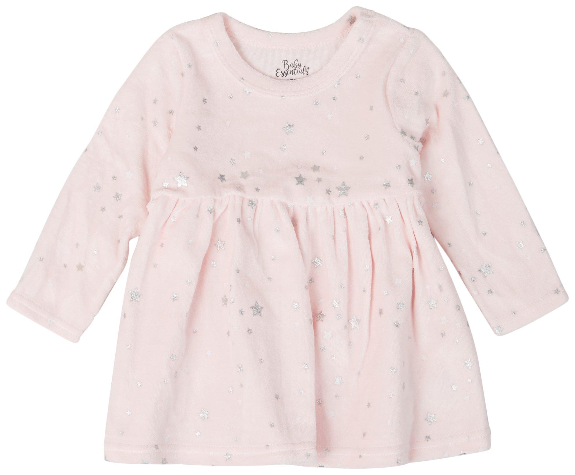 Baby Girls Long Sleeve Velour Dress