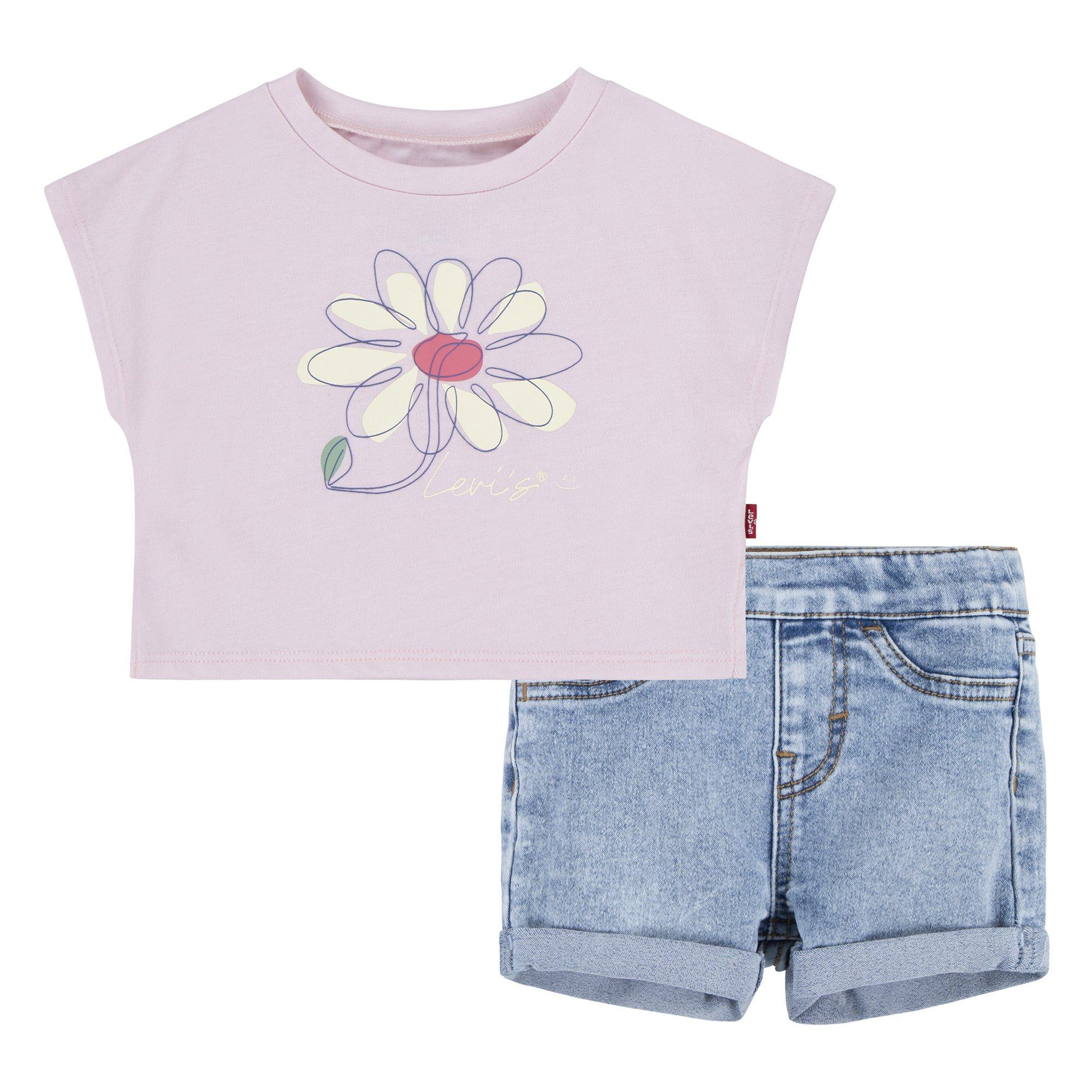 Levi's Baby Girls 2 pc. Floral Dolman Tee And Short Set
