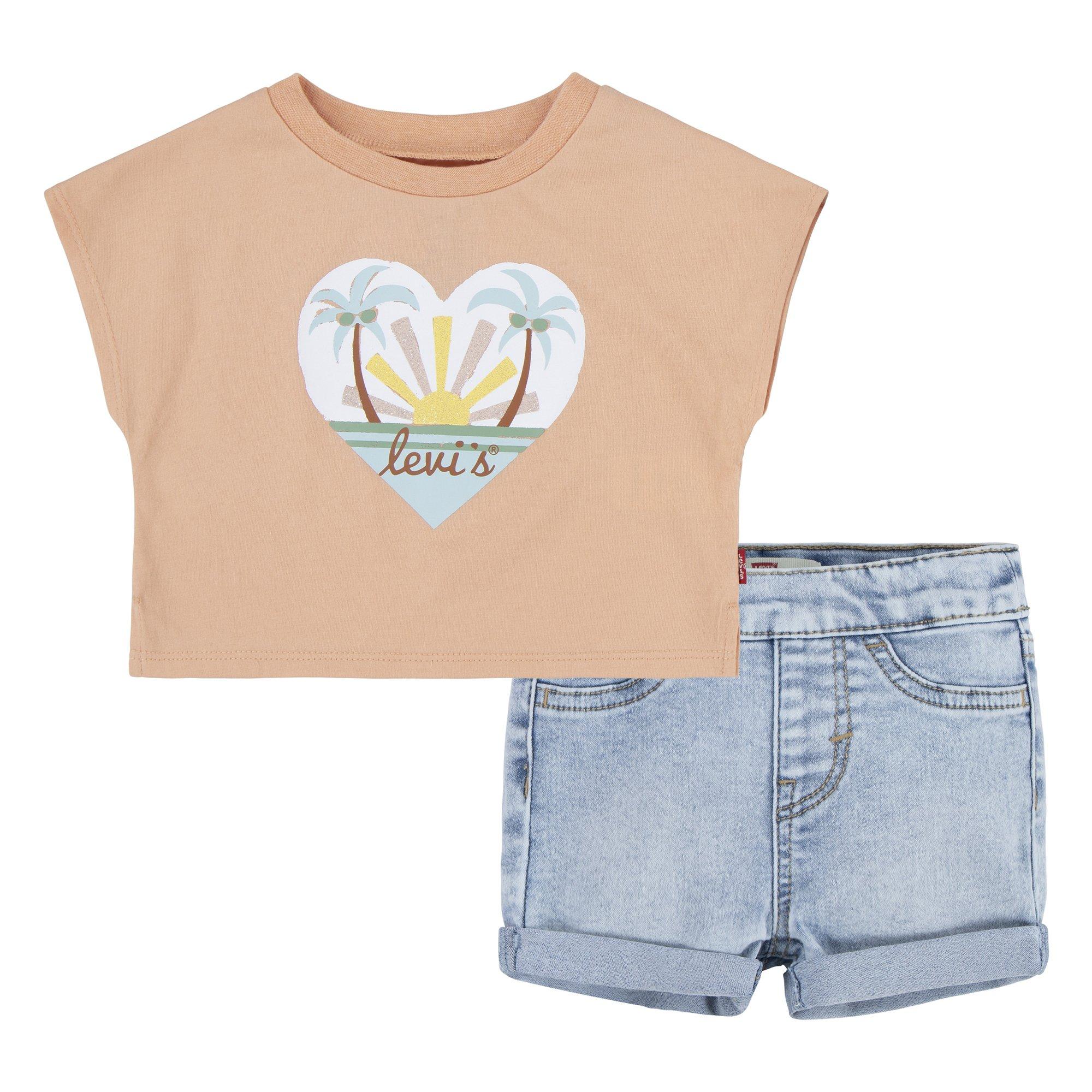 Levi's Baby Girls 2 pc. Palm Dolman Tee And Short Set