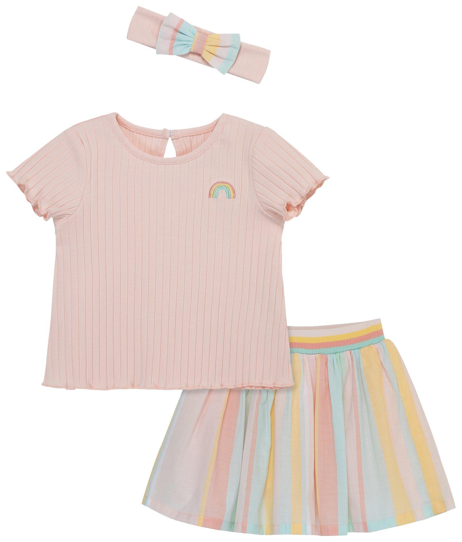 Little Me Baby Girls 3 Pc Tee and