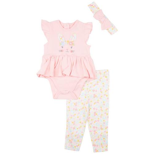 Little Me Baby Girls 3 Pc. Easter Bunny