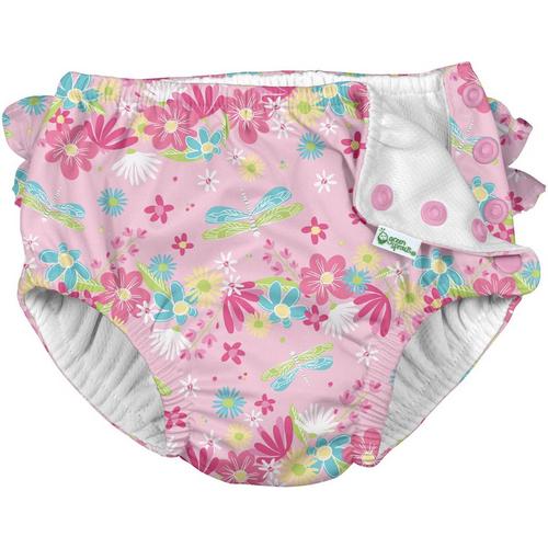 Green Sprouts Baby Girls Dragonfly Ruffle Snap Swim