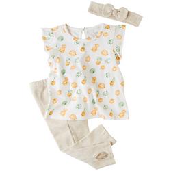 Baby Girls 3-pc. Harvest Pumpkin Pant Set