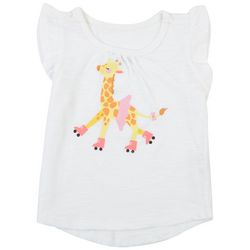 DOT & ZAZZ Baby Girls Girafe Flutter Short Sleeve Tee
