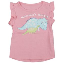 DOT & ZAZZ Baby Girls Mommy's Bestie Print Ruffle Sleeve Top