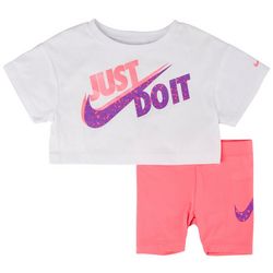 Nike Baby Girls 2-pc.  Short Sleeve Top Short Set