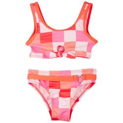 Pink Platinum Baby Girls 2-pc. Checkered Print Swimsuit