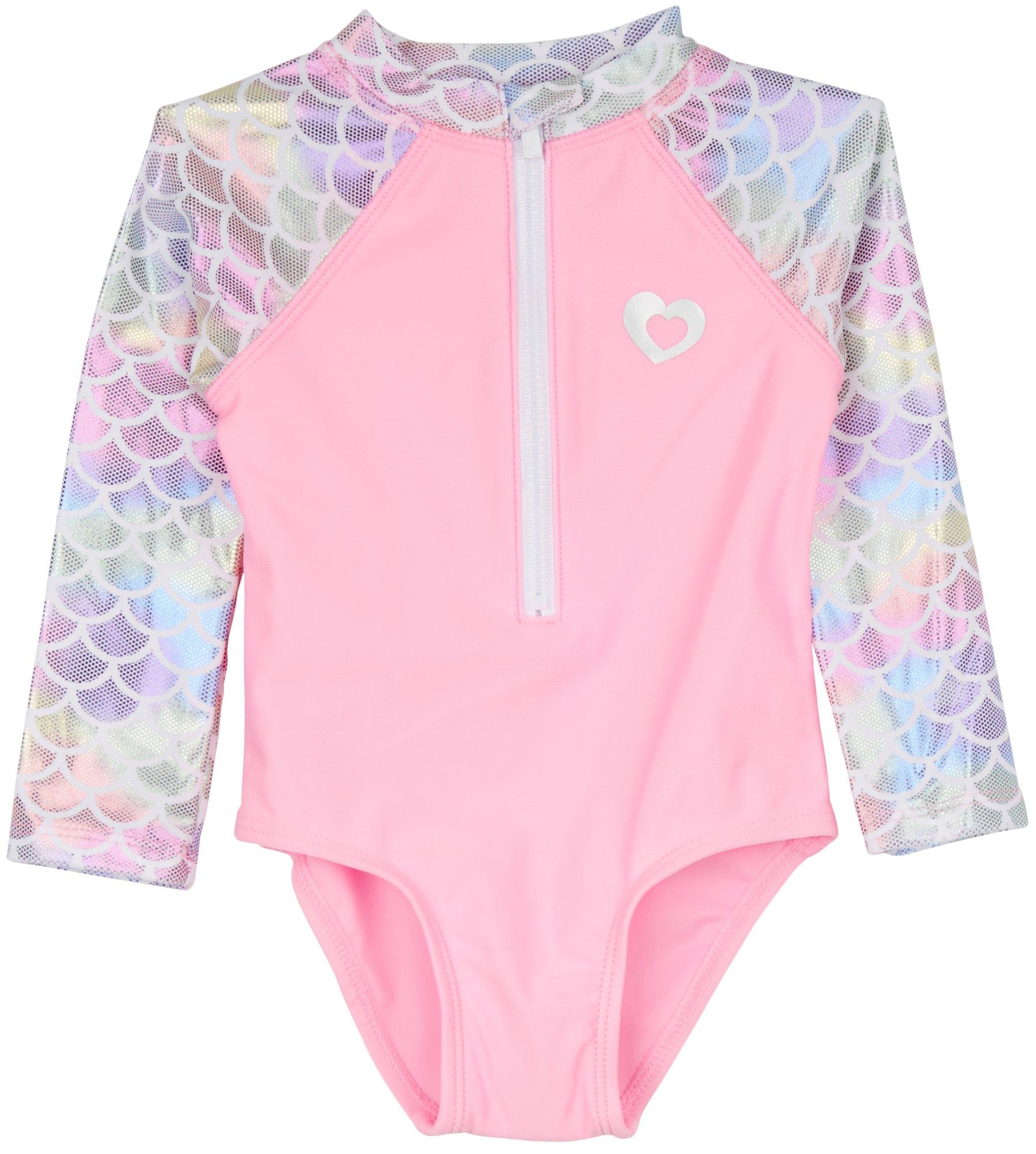 Baby Girls One Pc. Mermaid Tie Dye Swimsuit