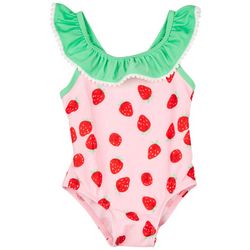 Floatimini Baby Girls One Pc. Strawberry print Swimsuit