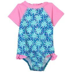 Baby Girls One-Piece Palms Print Swimsuit