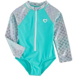 Baby Girls Mermaid Scale Rashguard Swimsuit