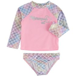 Floatimini Baby Girls 2-pc. Mermaid Rashguard Swimsuit