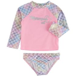 Baby Girls 2-pc. Mermaid Rashguard Swimsuit