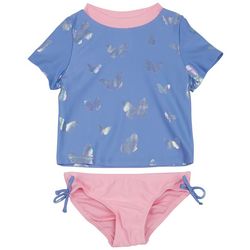 Floatimini Baby Girls 2-pc. Foil Butterfly Swimsuit Set