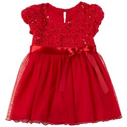 Iris Toddler Girls Sleeveless  Soft Lace Ruffle Xmas Dress