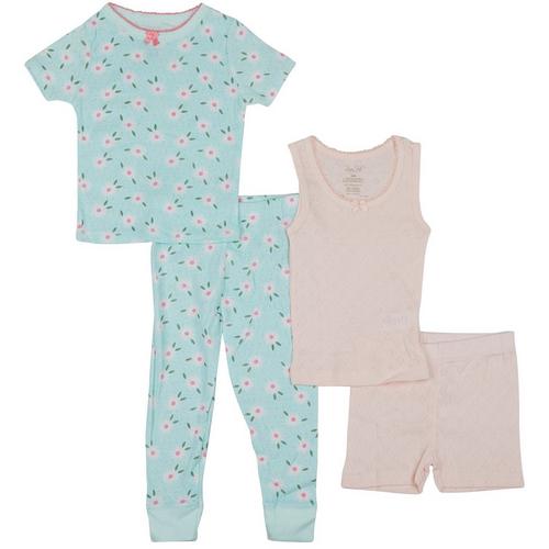 Rene Rofe Baby Girls 4-pc. Daisy Pajama Set