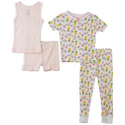 Baby Girls 4-pc. Printed And Solid Set