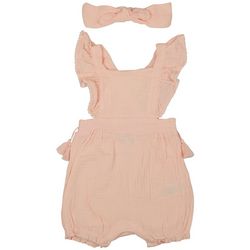 Emily & Oliver Baby Girls 2-pc. Solid Ruffle Romper Set