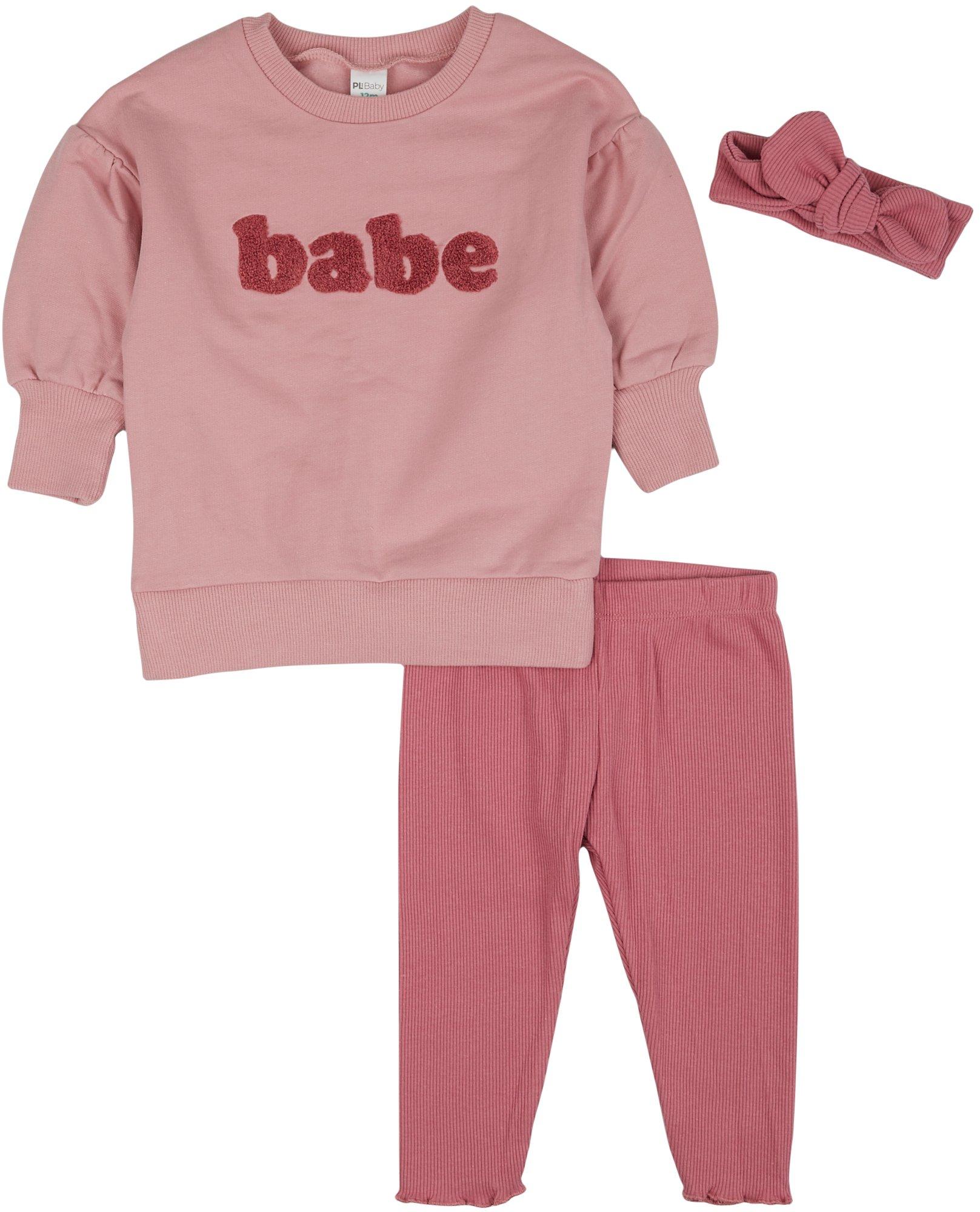 PL Baby Baby Girls 3pc. Babe Pant Set