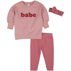 Baby Girls 3pc. Babe Pant Set