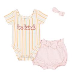 Baby Girls 3-pc. Be Kind Diaper Cover Set