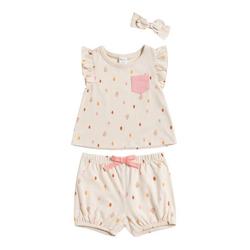 Baby Girls 3-pc. Dotted Short Set