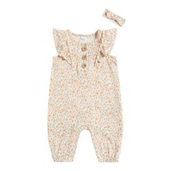 PL Baby Baby Girls 2-pc. Floral Ruffle Romper Set