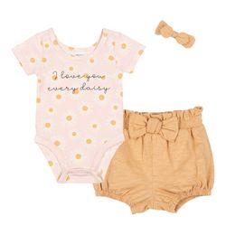 PL Baby Baby Girls 3-pc. I Love You Every Daisy Diaper Cover