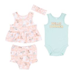 PL Baby Baby Girls 4-pc. Hello Summer Diaper Cover Set