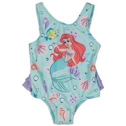 Disney Baby Girls 1-pc. Coastal Print Ariel Swimsuit