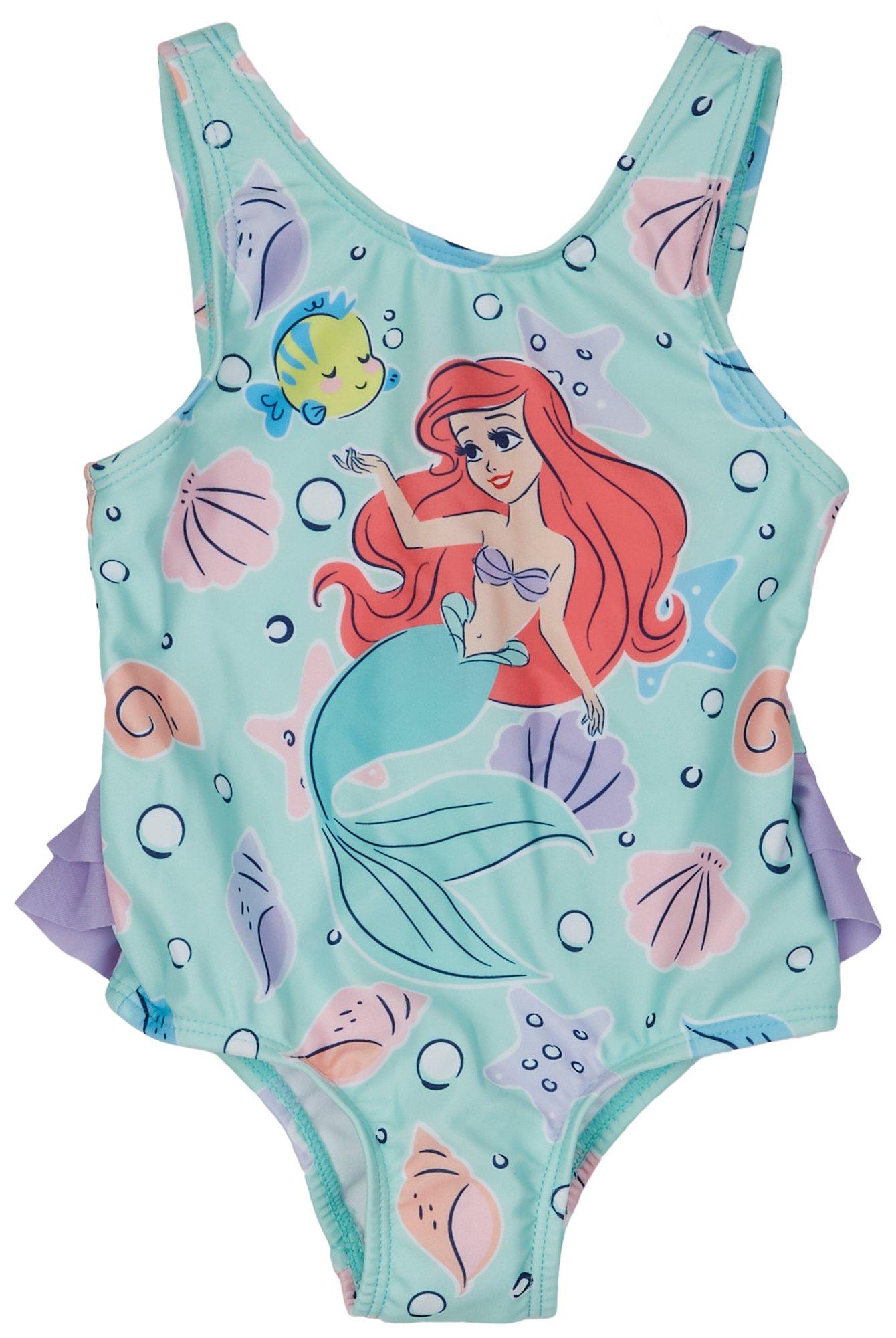 Disney Princess Ariel Girls One-piece Swimsuit Rash Guard Tankini