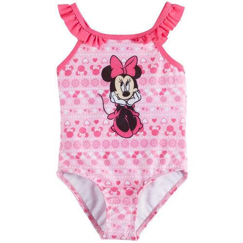 Disney Minnie Mouse Baby Girls Floral Heart Ruffle
