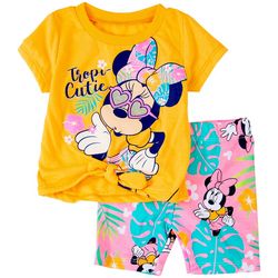 Minnie Mouse Baby Girls 2-pc. Tropi-Cutie Short Set