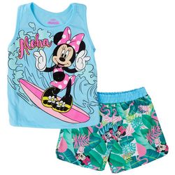 Minnie Mouse Baby Girls 2-pc. Aloha Surf Short Set