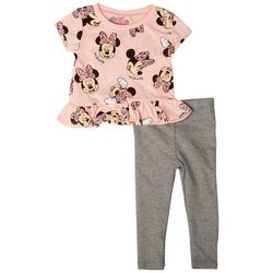 Minnie Mouse Baby Girls 2 Pc Minnie Mouse Leggings Set