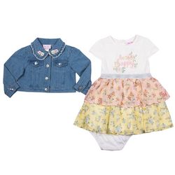 Baby Girls 2 Pc. Dress Denim Jacket Set