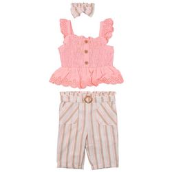 Little Lass Baby Girls 2-Pc. Culotte Smocked Top Set