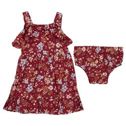 Little Lass Baby Girls 2-pc. Ruffle Floral  Dress Set