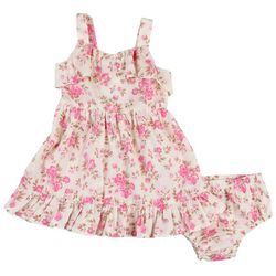 Little Lass Baby Girls 2-pc. Floral Ruffle Dress Set