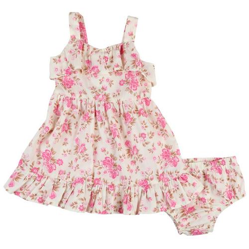 Little Lass Baby Girls 2-pc. Floral Ruffle Dress