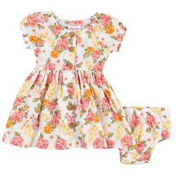 Little Lass Baby Girls 2-pc. Floral Short Sleeve Dress Set