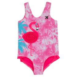 Hurley Baby Girls Flamingo Ruffle Swimsuit
