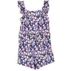 One Step Up Baby Girls Floral Ruffle Sleeveless Romper