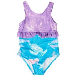 DOT & ZAZZ Baby Girls Turtle One Piece Swimsuit