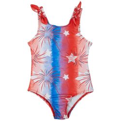 DOT & ZAZZ Baby Girls Americana Bow One Piece Swimsuit