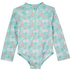 DOT & ZAZZ Baby Girls One Pc. Soft Floral Print Swimsuit